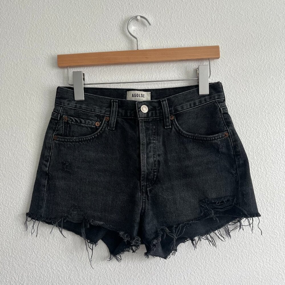 AGOLDE Parker Vintage Cutoff Shorts Black Size 24